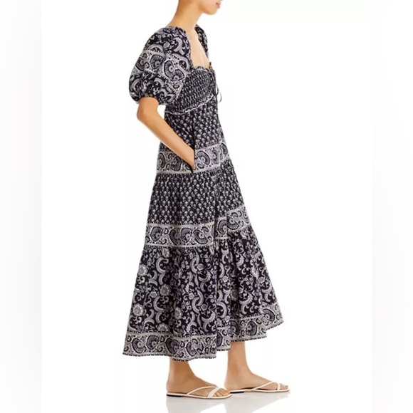 468 NEW Sea NY Black Jasper Paisley Print Midi Dress Size Medium Color Black - Picture 12 of 12